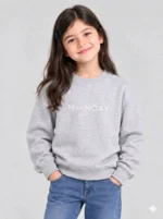 Girls’ Light Grey MONDAY Sweatshirt (CODE:GSS027)