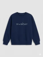 Girls’ Navy Blue MONDAY Sweatshirt (CODE:GSS026) - Image 2