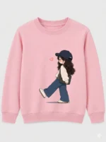 Kids' Cute Cartoon Girl Sweatshirt (CODE:GSS010) - Image 2