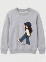 Kids' Cute Cartoon Girl Sweatshirt (CODE:GSS008) - Image 2