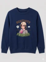 Little Girl's navy Blue 'Positivity' Sweatshirt (CODE:GSS011) - Image 2