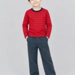 Kids’ Red & Navy Striped Long-Sleeve T-ShirtSet (CODE:BTS044)