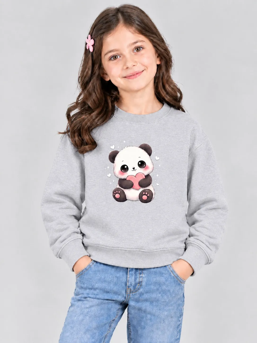 2b616b8d-dd94-4e4f-a784-2d03e2af5bb3 Girls’ Cute Panda Sweatshirt (CODE:GSS039) - Image 1