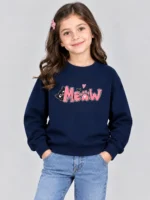 Girls’ Cute Meow Sweatshirt (CODE:GSS045)