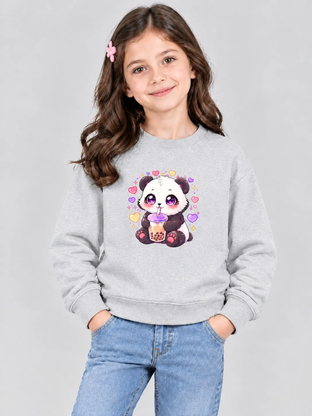 54f070e6-b0db-425b-a543-d51aca3f05a4 Girls’ Cute Panda Sweatshirt (CODE:GSS042) - Image 1