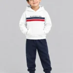 Kids’ White & Navy Sunshine Hoodie Tracksuit Set (CODE:BHS002)