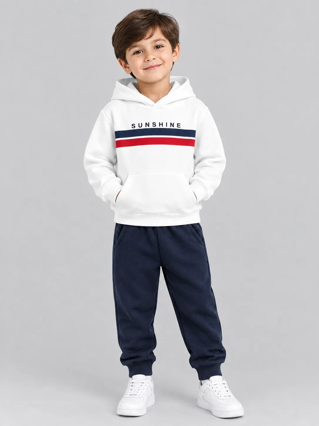 552ccda6-7c1b-411c-8e37-f104ae382209 Kids’ White & Navy Sunshine Hoodie Tracksuit Set (CODE:BHS002) - Image 1