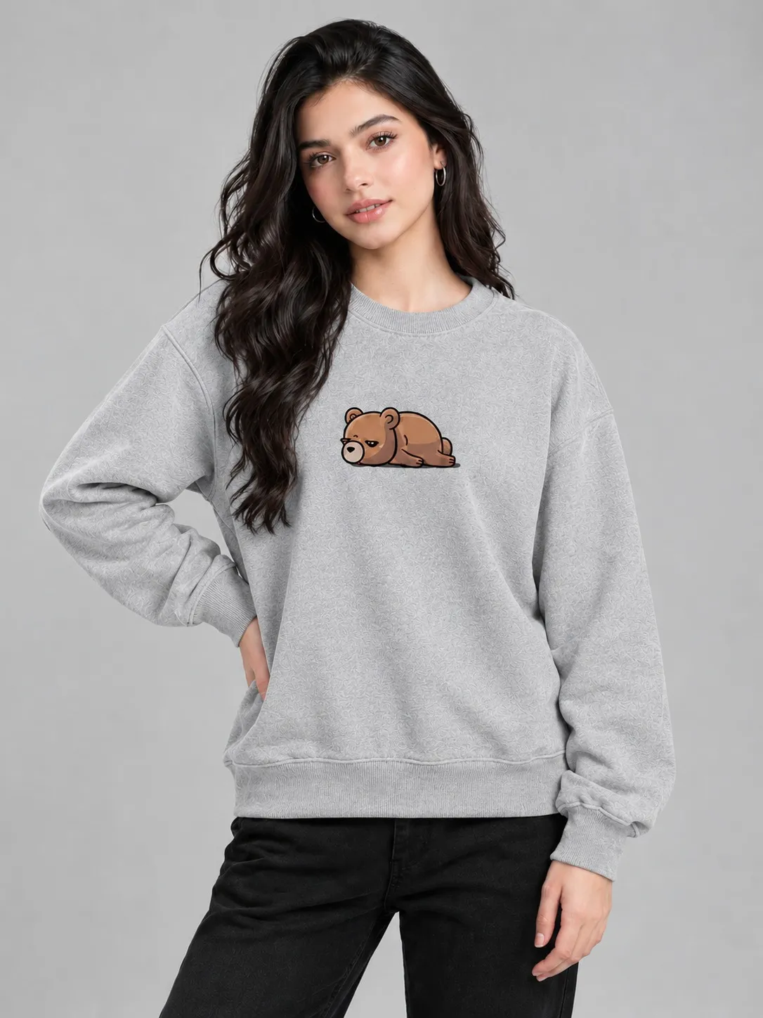 7a924a02-01b7-4efa-ae43-68deb99e1bf6 Bear Graphic Sweatshirt (CODE:WSS-015) - Image 1