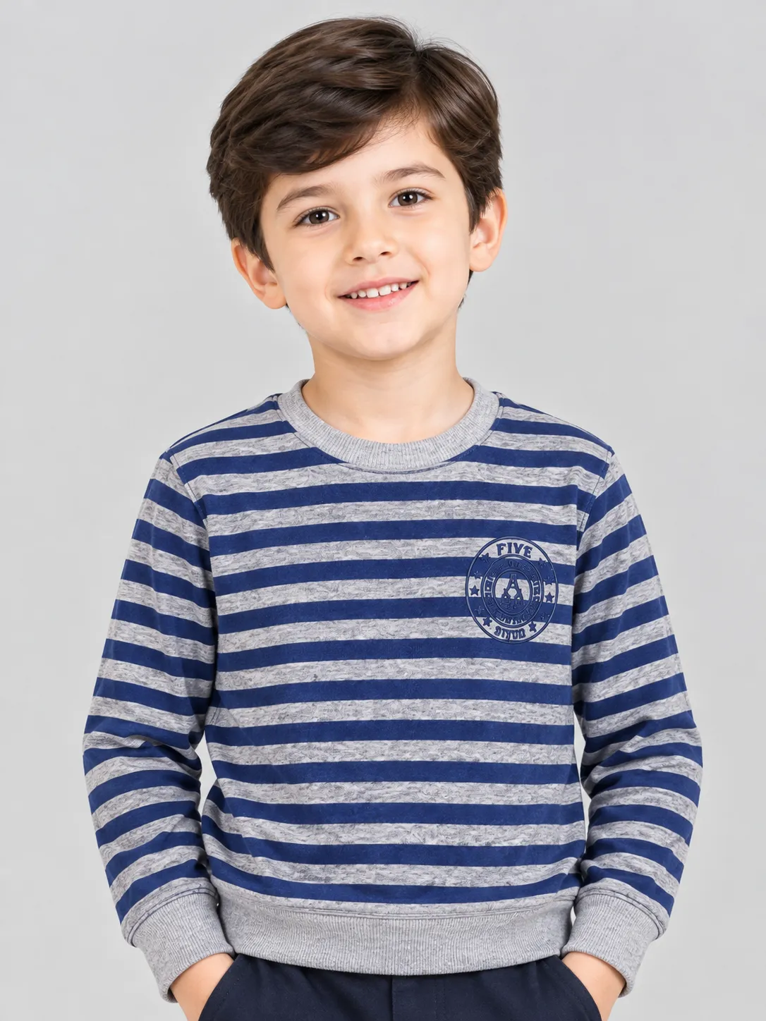 83a6281d-4355-4bbd-9d60-24733f24dd57 Striped Sweat Shirt (KSS-041) - Image 1