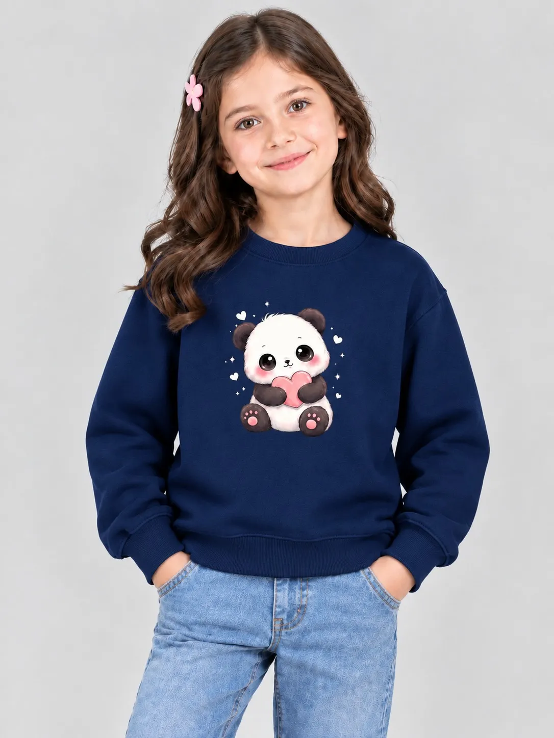 c1db9865-985a-4d8a-b8cf-c6ff28bb4a0a Girls’ Cute Panda Sweatshirt (CODE:GSS040) - Image 1