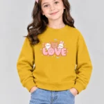 Girls’ Cute LOVE Sweatshirt (CODE:GSS050)