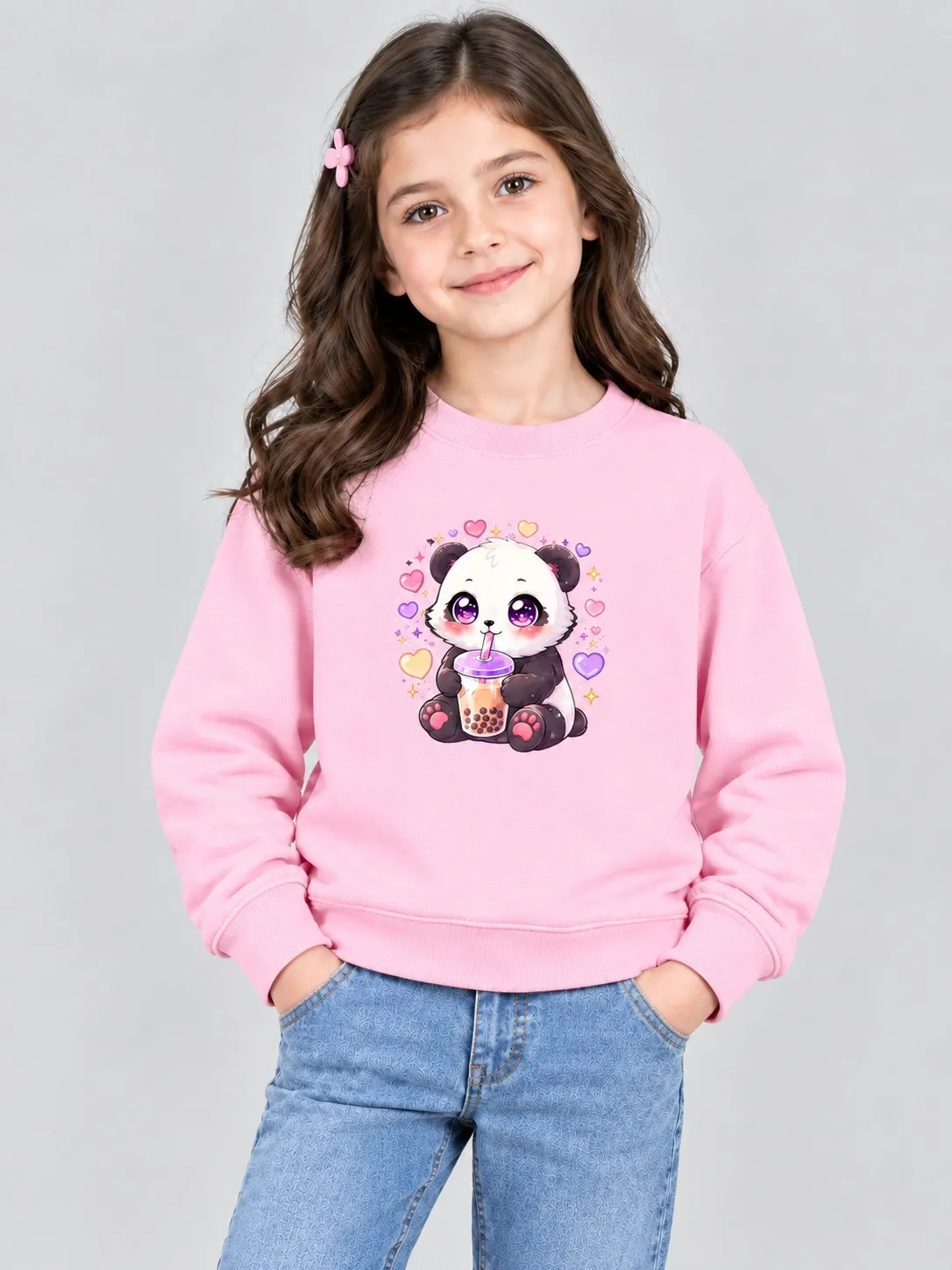 d11f24a8-e2be-4d1e-acab-0841aa949771 Girls’ Cute Panda Sweatshirt (CODE:GSS043) - Image 1