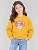 Girls’ LOVE Cat Sweatshirt (CODE:GSS034)